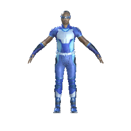 火车头游戏内皮肤图标：蓝白竞速服与发光的蓝色胸口徽标 A-Train in-game skin icon